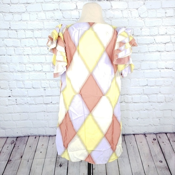 MARNI v neck diamond pattern flutter sleeve 38(it) - Picture 6 of 8